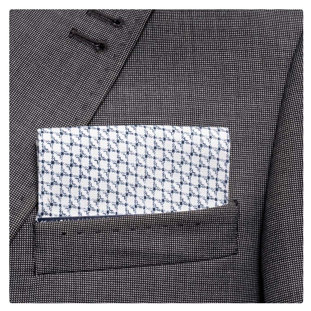 White Blue Checkered Pre Folded Hanky