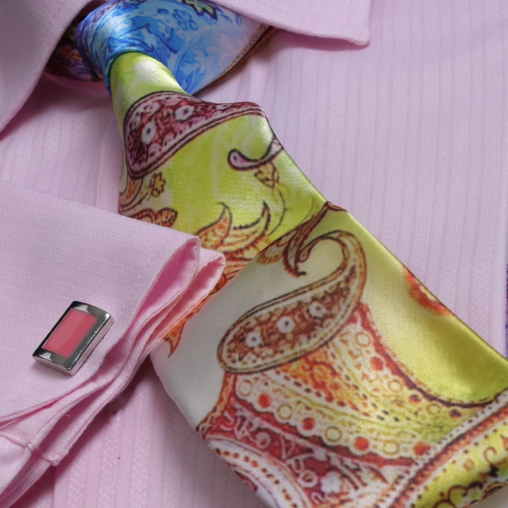 Pink French Cuff Shirt with Tie & Cufflinks