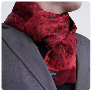 Wine Color Paisley Mens Scarf