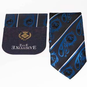 Royal Blue Paisley Tie & Pocket Square Set