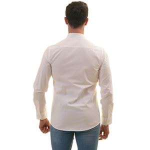 White Self Polka Dots Men's Shirt