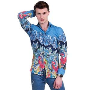 Blue Special Cut Designer Men's Shirt