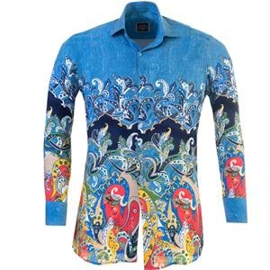 Blue Special Cut Designer Men's Shirt