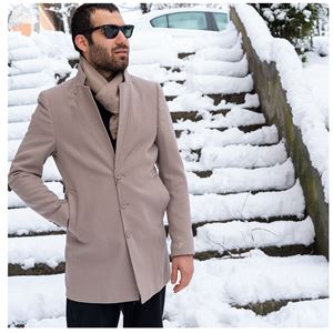 Beige Classic Men's Winter Coat