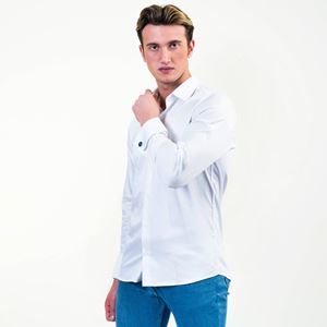 White Formal 100% Compact Satin Cotton French Cuff Shirt