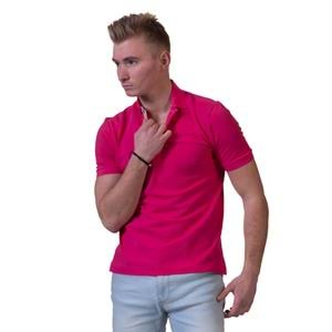 Pink inside Beige Designer Polo Shirt