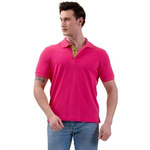 Pink inside Green Designer Men's Polo Shirt