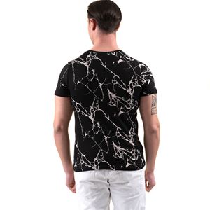Black with White Web Printed Designer Tee O Neck Basic T-Shirt