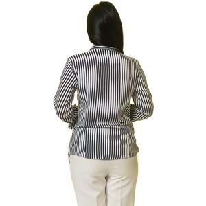 White & Navy Striped Women's Shirt